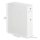 HOMCOM - Armoire de rangement étroite pour papier toilette de salle de bain avec tiroirs - blanc-Design élégant avec une empreinte minimale pour s’adapter à tous les styles ou tailles de salle de bain 