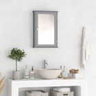 Kleankin - Armoire de salle de bain murale avec miroir et étagères - gris-Butée de porte magnétique, empêche les objets de tomber 