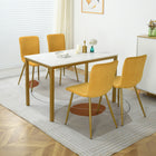FurnitureR - Chaise de salle manger jaune, ensemble de 4, SCARGILL GREY-Jambes En Métal