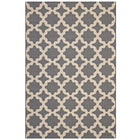 Modway - Cerelia Treillis marocains intérieurs et extérieurs Tapis 4 pi l x 6 pi L - Gris et beige-Tapis à treillis marocain