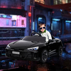 Aosom - voiture électrique pour enfants 12v 3,1 mph avec télécommande - noir-Boutons séparés pour le klaxon et la musique sur le volant pour un son fort et clair 