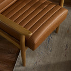 Modway - Jensen Cuir végane Chaise d’accent - Chêne français tanné-Mousse rembourrée