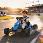 Qaba - Kart électrique pour enfants 24V avec double moteurs 150W - bleu-La batterie 24V 9Ah offre jusqu'à 60 minutes de plaisir continu et durable 
