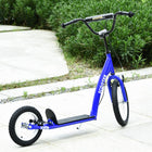 Aosom - Trottinette pour enfants avec guidon réglable, freins avant et arrière doubles - bleu-Large plateforme texturée antidérapante pour aider à maintenir l’équilibre 