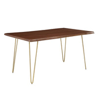 Modway - Ardor Bois d’acacia à bord vivant de 60 po Bois d’acacia Table à manger, Noyer d’or-Table à manger Live Edge