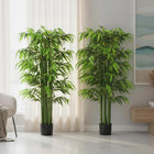 HOMCOM - Arbre de bambou artificiel 5,3 pi pour décoration intérieure de la maison - vert - lot de 2-Couleur : Vert 