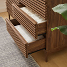 Modway - Render 63 po à 6 tiroirs Commode, Noyer-Tiroirs Full Glide
