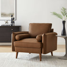 Modway - Revive Rembourré Cuir végane Fauteuil d’accent - Brown-Deux coussins renforcés