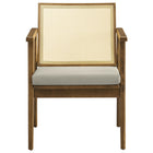 Modway - Thera Cuir et canne véganes Fauteuils d’accent - Pierre de chêne altérée - Ensemble de 2-8