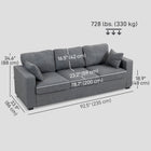 HOMCOM - Canapé 3 places avec assise profonde - gris foncé-Design moderne gris foncé avec dossier à surpiqûres en grille qui s’harmonise avec tous les décors 