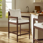 Modway - Remington Tabouret de comptoir - Sel-Oreiller arrière amovible avec tissu en tissage à tissage slug
