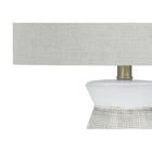 Monarch Specialties - Luminaire - 27 po H Lampe De Table - Céramique Gris - Abat-Jour Gris - Contemporain-Dimensions assemblées : 15,5 po L x 15,5 po P x 26,5 po H. base : 7,25 po L x 7,25 po P x 15 po H. abat-jour : 15,5 po L x 15,5 po P x 10 po H