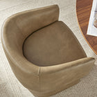 Modway - Verity Barrel Back Cuir végane Chaise à manger - Toast-Glissières de plancher en plastique