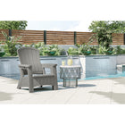 Suncast - Chaise Adirondack avec rangement - Gris colombe-Texture moderne effet grain de bois.