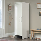 Sauder - Meuble de rangement pour aspirateur robot HomePlus - Blanc doux-La porte dissimule et atténue le bruit de fonctionnement des stations d'accueil à vidange automatique