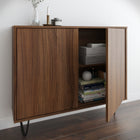 Nexera - Console de rangement 2 portes Slim, Noyer-6