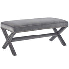 Modway - Rivet Performance Velvet Banc - Gris-Banc en tissu rembourré Chic Modern