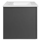Modway - Maybelle 24" Vanité de salle de bain murale - Gris blanc-Portes doubles à fermeture douce