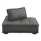 Modway - Saunter Touffe Tissu Chaise sans accoudoir - Gris-Capsules de pied non marquées