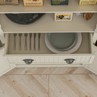 HOMCOM - Armoire de cuisine autoportante 72 po avec tiroir - blanc crème-Couleur : blanc crème 
