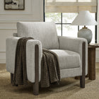 Modway - Hawken Tissu Boucle Fauteuil d’accent - Espresso sur parchemin-Pieds effilés en bois massif