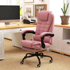 Vinsetto - Fauteuil de massage vibrant à 7 points avec repose-pieds et roulettes pivotantes - rose-Faites une pause et allongez-vous avec un angle d’inclinaison de 155°