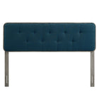 Modway - Collins Touffe Tissu et bois Tête de lit jumelée, Gris azur-Rembourrage en mousse dense