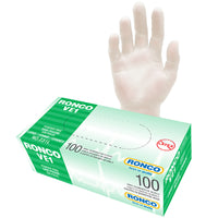 Ronco - Gants de vinyl VE1, Clear, Grand, Paquet de 100-Clair