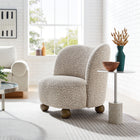 Modway - Monroe Tissu Boucle Chaise d’accent - Noyer corail-Rembourrage en mousse dense