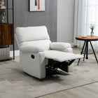 HOMCOM - Canapé inclinable manuel avec repose-pieds pour salon - blanc crème-Rembourrage épais et tissu aspect lin offrant confort et soutien 