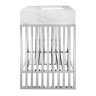 Modway - Gridiron 36" Vanette de salle de bain - Argent blanc-Coussinets de pied ajustables en hauteur