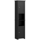 HOMCOM - Armoire de rangement haute pour salle de bain avec étagères réglables - noir-Design élégant, adapté à la salle de bain, la cuisine et plus encore   