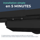 MotionGrey - Plateau de gestion des câbles sous bureau - Organisateur de cordons pour bureaux assis-debout et postes de travail - Noir-Installation facile par vissage : comprend des vis pour une fixation sécurisée sur la plupart des bureaux-idéal pour les bureaux à domicile, les configurations de jeu ou les postes de travail professionnels