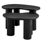 Modway - Hackney Bois de manguier Ensemble de table basse pour nidification - Noir-7