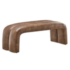 Modway - Dax Cuir végane de 50,5" Rembourré Banc d’accent - Brown-Établi d’accent Luxe
