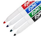 Expo - Marqueurs à effacement sec à faible odeur − Pointe fine − Couleurs variées − Paquet de 4-Encre de conception spéciale à faible odeur idéale pour la salle de classe, les petits bureaux et la maison