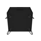 Manhattan Comfort - Rockefeller Table de Nuit Moderne du Milieu du Siècle à 2 Tiroirs 51 cm - Noir - Lot de 2-Garantie limitée du fabricant de 30 jours