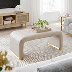 Modway - Koda Performance Velvet Ottoman de la cascade - Brass Almond-Socle métallique
