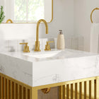 Modway - Gridiron 24" Vanette de salle de bain - Or blanc-Acier inoxydable