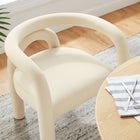 Modway - Astrid Performance Velvet Chaise à manger - Porcelaine-Glissières de plancher sans marquage