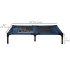 PawHut - Lit pour chien surélevé pour chiens XL, intérieur/extérieur, 36 po L x 30 po l x 7 po H, bleu-Conception légère pour un transport facile 