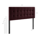 Modway - Lily Velours de performance résistant aux taches Tête de lit King Size, Mûrier-Tête de lit King Size