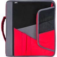 Hilroy - Cartable à fermeture à trois anneaux éclair Pandora de 2 po, rouge/noir-Capacité de 2 po pouvant contenir des feuilles mobiles de format lettre standard