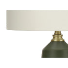 Monarch Specialties - Luminaire - 26 po H Lampe De Table - Céramique Verte - Abat-Jour Ivoire / Crème - Contemporain-Un assemblage mineur est requis avec des instructions illustrées incluses. conçu avec des matériaux durables, cette lampe bénéficie d'une garantie limitée de 2 ans contre les défauts de fabrication pour votre satisfaction