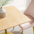 Modway - Lippa 28 po Carré Bois Table à manger, Or Naturel-Sièges 2