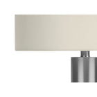 Monarch Specialties - Luminaire - 28 po H Lampe De Table - Métal Nickelé - Abat-Jour Ivoire / Crème - Contemporain-Un assemblage mineur est nécessaire grâce aux instructions illustrées incluses. fabriquée avec des matériaux durables, cette lampe bénéficie d'une garantie limitée de 2 ans contre les défauts du fabricant pour votre satisfaction