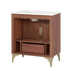 Modway - Daylight 30" Vanette de salle de bain - Noyer blanc-Rangement spacieux