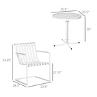 Outsunny - Ensemble de bistro extérieur 3 pièces, ensemble de table de patio ronde avec 2 chaises, blanc-Parfait pour le jardin, le patio, la terrasse, la cour et le balcon 