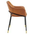 Modway - Jovi Cuir végane Chaise à manger - Black Tan-Rembourrage en mousse dense