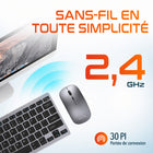 Delton - Ensemble clavier et souris sans fil portable/de voyage/compact N35 - argent-Elle offre une autonomie exceptionnelle pouvant atteindre 15 mois, ce qui réduit au minimum la nécessité de changer fréquemment les piles.